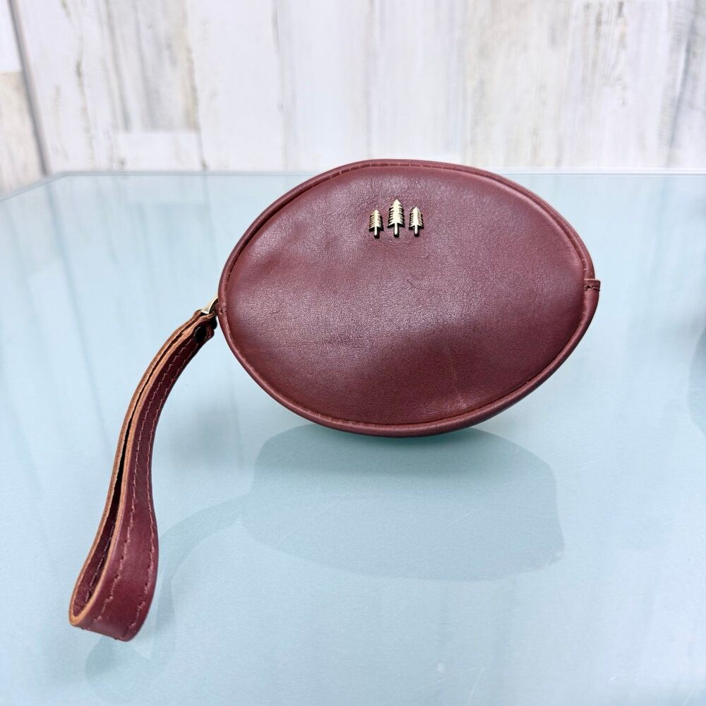 Portland Leather Roswell Pouch Oval Leather Clutch Wristlet Bag